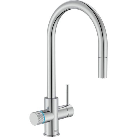 Aquafy Grifería para cocina de dos salidas con función filtro de agua y caño curvo extraíble. Filtro de 5 etapas incluido. (1/2)