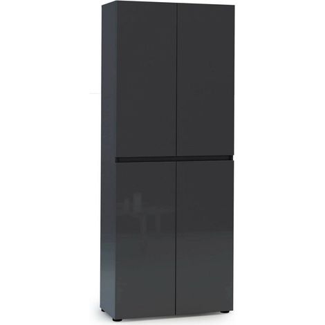 Scarpiera Bellante, Mobile Portascarpe 10 Ripiani, Made in Italy, 34x80x200h cm Nero Antracite