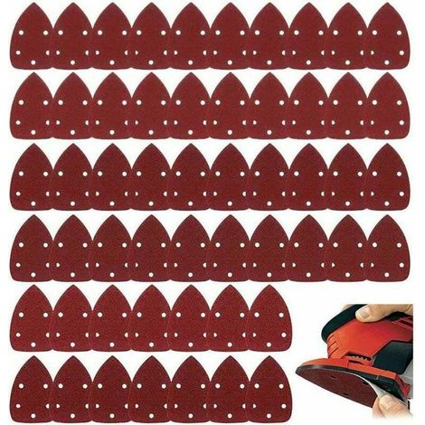 Lot de 60 Papiers Abrasifs Triangulaires à Crochet et Boucle - Différents Grits Inclus (40, 60, 80, 100, 120, 150, 180, 240, 320, 400) (1/5)