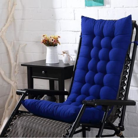Coussin de Chaise pour Jardin Terrasse Bleu - Souple et épais - 48x125x8cm
