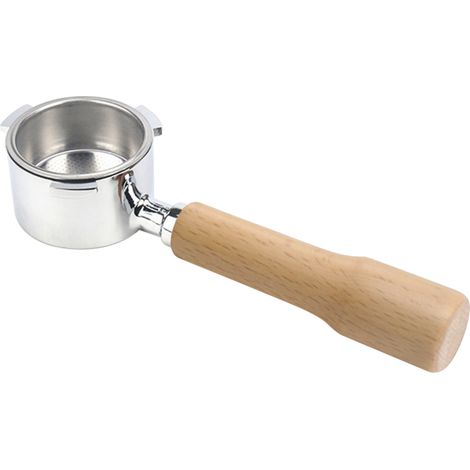 Porte-filtre sans fond de 51 mm avec panier-filtre et poignée en bois, compatible avec les machines à café Delonghi EC680 et EC685. Accessoire réutilisable en alliage pour l'extraction du café.