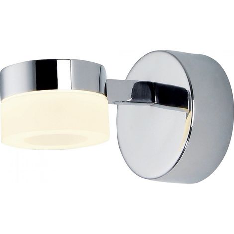 Litecraft Calore Wall Light Bathroom IP44 Rated Integrated LED - Polished Chrome (1/5)