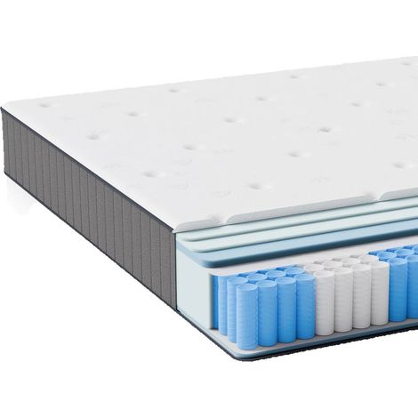 Matelas 160x200 cm ressorts ensachés – 25 cm – 7 zones de soutien – H3 ferme – Matelas ergonomique avec mousse de diatomite (1/5)