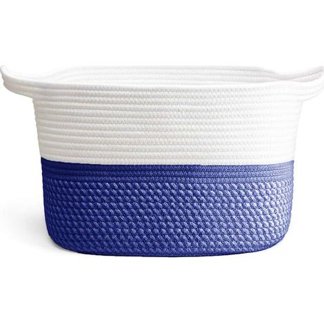 Cotton Rope Laundry Hamper, Woven Baskets, Durable, With Handle, Toy Storage / Cotton Rope Home Storage Containers To Organize Washing, Storage Hamper (1/5)
