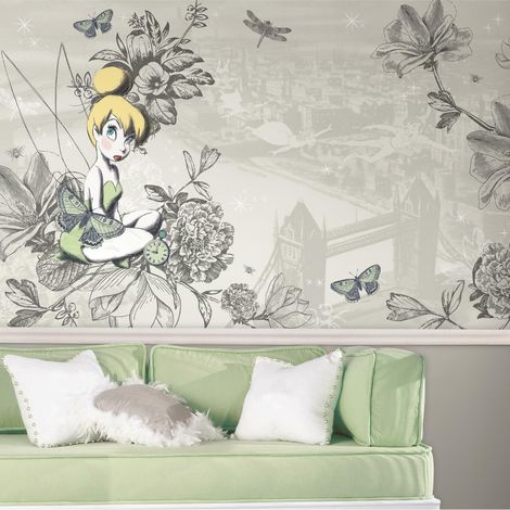 Papier peint panoramique encollé Clochette vintage - 320 cm x 182,88 cm (1/3)