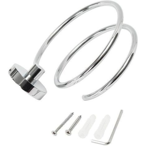 1PCS Porte Sèche Cheveux Mural, Rangement/Support de Sèche-Cheveux en 304 Acier Inoxydable, Accessoires pour Salle de Bain (1/4)