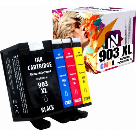 Inkdigo Tinte 903XL kompatibel mit HP OfficeJet 6950, OfficeJet Pro 6860 und 6968, TÜV-zertifiziert (1/5)