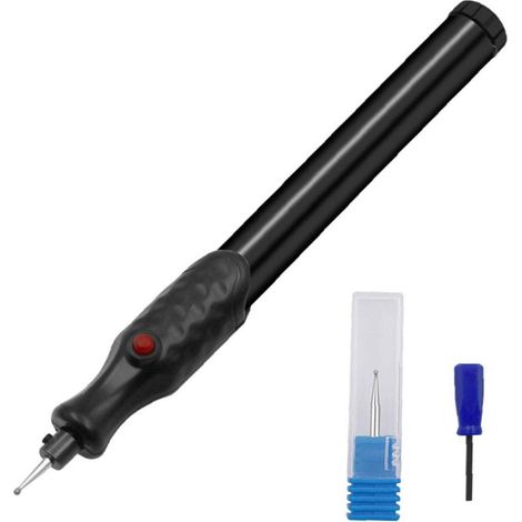 Penna per incisione elettrica, penna per incisione, strumento per intagliare, mini kit per incisore, scalpello, gioielli, metallo, vetro, strumenti per intagliare legno, pelle, nero (1/5)