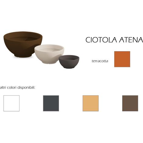 Ciotola in resina tonda ATENA altezza cm. 22 Terracotta