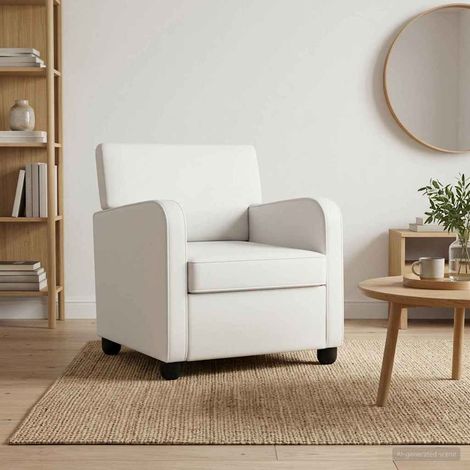 vidaXL Fauteuil Blanc Simili cuir (1/5)