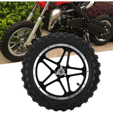 Roue arrière de mini pocket bike 2,5-10 pouces pour conversion moto (noire) (livrée sans essence) (surpoids) (1/5)