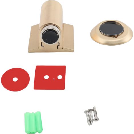 Fermaporta magnetico in lega di zinco, a scomparsa, con fissaggio a piedini antiurto, per casa, ufficio, camera da letto, con filo dorato, 1 set. (1/5)