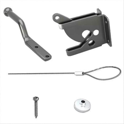 Loquet de porte avec tirette à ressort, verrou de porte de clôture, petit verrou de clôture avec corde, convient aux portails de clôture (1/5)