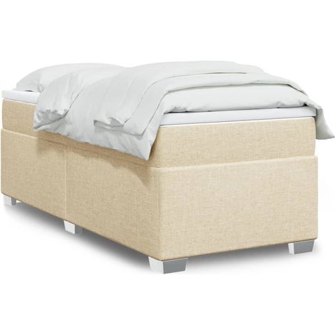 Boxspringbett mit Matratze Creme 90x200 cm Stoff
