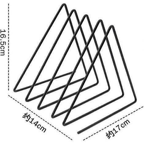 Boîtes de rangement pour dossiers, étagère de rangement en fer, présentoir triangulaire pour livres et magazines, étagère de bureau multifonctionnelle pour bureau à domicile (1/2)