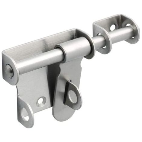 Robuste Verrou Porte Coulissante - Exterieur/Interieure, Loquet Portail en Acier Inoxydable pour Fenêtre, Placard et Jardin, Finition Brossée, Barre de 120MM