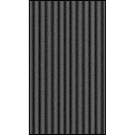 Paillasson à rayures antidérapant flexible intérieur extérieur 115 x 200 cm en PP noir
