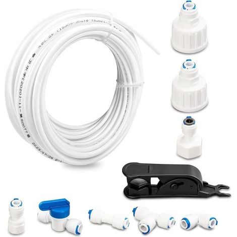 Matériau POM Tuyau Frigo Alimentation en eau, Kit de Universel Raccord pour Purificateur d'eau, Set de Raccordement pour Réfrigérateur Conduite Arrivée Connecteurs pour Osmose Inverse
