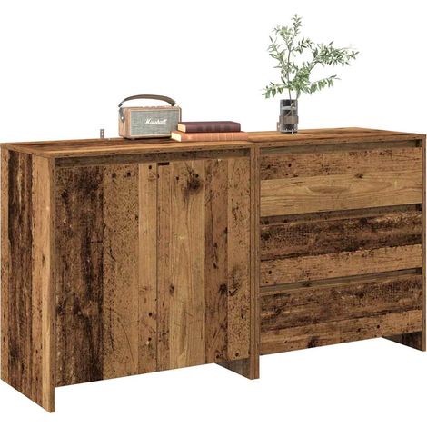 2-tlg. Sideboard Altholz-Optik Holzwerkstoff