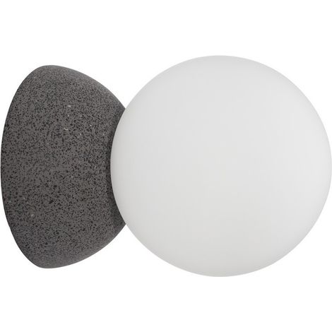 Merano Inuvik Applique Béton Gris, Verre Opale LED G9