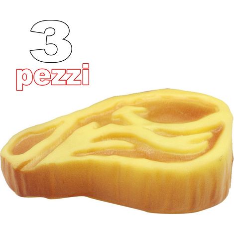 Trade Shop - 3 Giocattolo Bistecca Maiale Gomma Suono Resistente Da Masticare Per Cani -