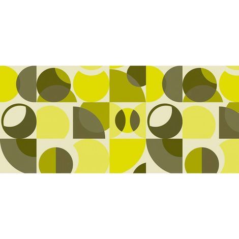 Papier peint panoramique vert & gris pour chambre Tapisserie panoramique motif géométrique Papiers peints panoramique design pour bureau (1/3)