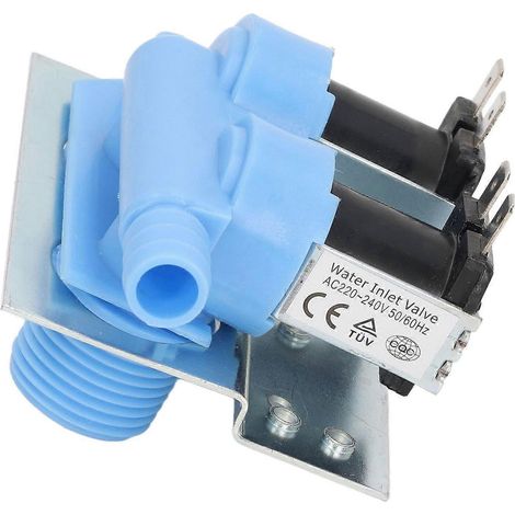 Waschmaschinen-Wassereinlassventil-Set mit Montagehalterung, blau, 2-Kopf, Ersatzteil 285805, AC 220–240 V