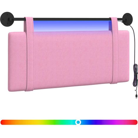 Maison Exclusive - Testiera sospesa Con luce LED Rosa Tessuto
