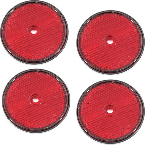 Catadioptre ø 60 rouge avec trou (Lot de 4 ) (1/2)