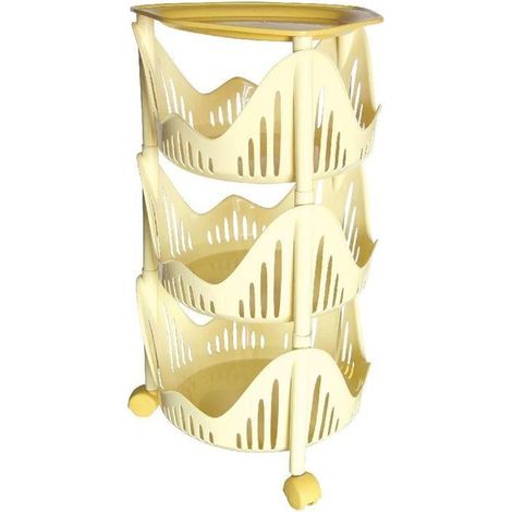 Chariot de cuisine - D 40 cm x H 64,5 cm - Jaune - Livraison gratuite (1/2)