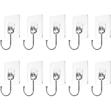 Set mit 10 Handtuchhaken aus Edelstahl, silberfarben (1/5)