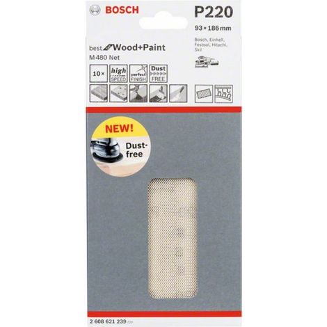 Feuille abrasive 93 x 186 mm 220 BOSCH 2608621239 (1/4)