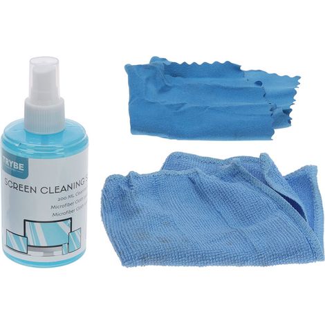 Spray limpiador de pantallas + 2 bayetas, 200 ml