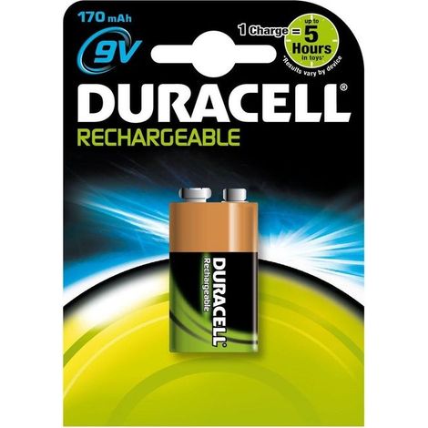 Duracell Batteria ricaricabile da 9 V NiMH 170 mAh 8.4 V 1 pz. (1/2)
