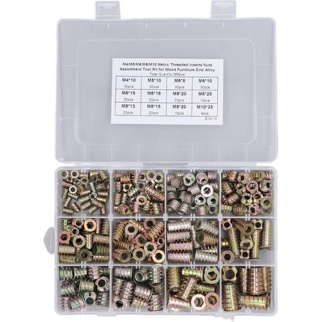 Kit de 265 inserts filetés en alliage zinc, écrous M4 et M10 (1/5)