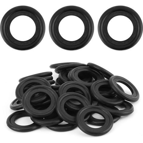 30pcs Joints Bouchon Vidange d'Huile Voiture M14, Joint Rondelle d'Écrasement Caoutchouc Joint Bouchon Vidange d'Huile Pièces Rechange Rondelle Compression d'Huile Moteur Universelles(Noir) (1/5)
