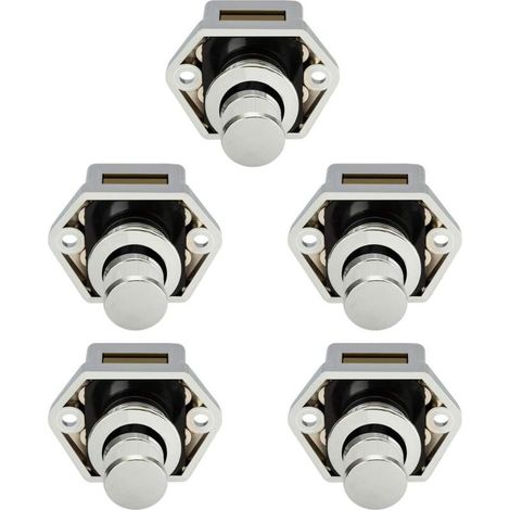 5 pièces Mini bouton poussoir tiroir armoire porte loquet caravane camping-car bateau Chrome bouton (1/5)