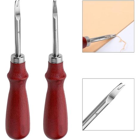 Ensemble de 2 outils pour biseauter les bords du cuir, pour une utilisation pratique en entretien, réparation et bricolage.-AquaForge (1/5)
