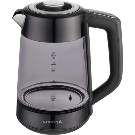 Concept - Bollitore elettrico, volume 1,7 l, con controllo della temperatura, nero rk4195