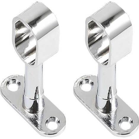 SHINING HOUSE Lot de 2 Support Tringle Penderie  Support pour Barre Penderie Ovale  Zinc-Aluminium  Support Central de Tube pour Armoire Penderie Vetement,Tringle Rideau Plafond,supports de tringle de