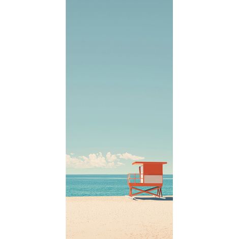 Tableau sur verre synthétique cabane de bord de mer 65x145 cm - Impression sur Verre synthétique - Image HD  imprimée sur Verre synthétique - Tableau mural décoratif - Fabriqué en France (1/5)