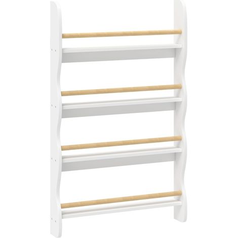 Kinder-Bücherregal für Wand oder Boden, 4 Ebenen, 60 x 10 x 98 cm, Weiß, HOMVRA (1/5)