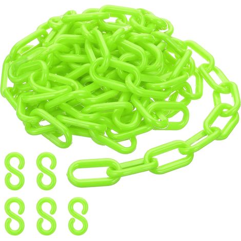 Maillons chaîne plastique, Chaînes sécurité 10 pieds, Chaînes plastique vert pour barrières, contrôle foule, files d'attente, parkings, clôtures, portails, concerts et décoration (1/5)