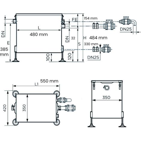 SFA - Sanigrease T 40 - Bac A Graisses - Plonge Restaurant - Volume 39 L - Bac sur 4 Pieds - Panier A Epluchures Amovible - Compact - 55 x 40,8 x 48,4 cm (1/4)