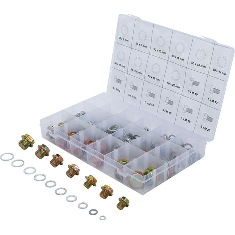 Surtido  de  tornillos  para  cárter  de  aceite  y  arandelas  de  sellado  de  aluminio  BGS,  534  piezas  -  8119 (1/4)