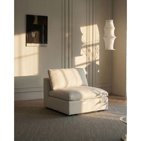 Cloud beige - Chauffeuse modulable en lin beige (1/5)