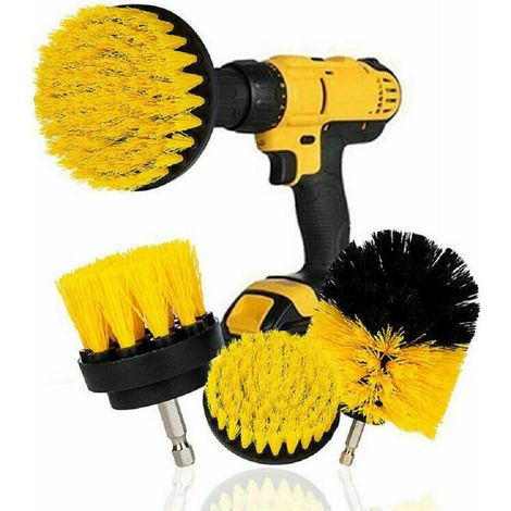 TrAdE Shop Traesio - Set 5 Spazzole Spazzola Rotante Per Trapano Pulizia Ceramica Fughe Griglie - (1/2)