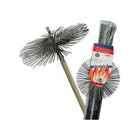 BROSSE EN ACIER KIT DE NETTOYAGE POUR CHEMINÉE + RESSORT DOMUS