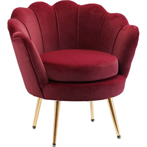 Fauteuil design coquillage MONTMARTRE bordeaux (1/5)