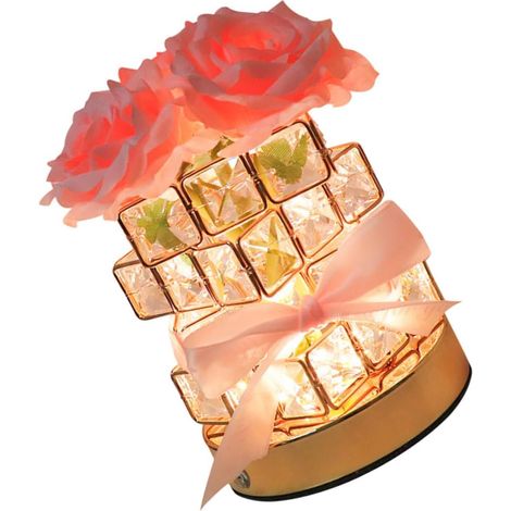 Lampe de Chevet Veilleuse Rose Cristal USB Rechargeable (1/5)